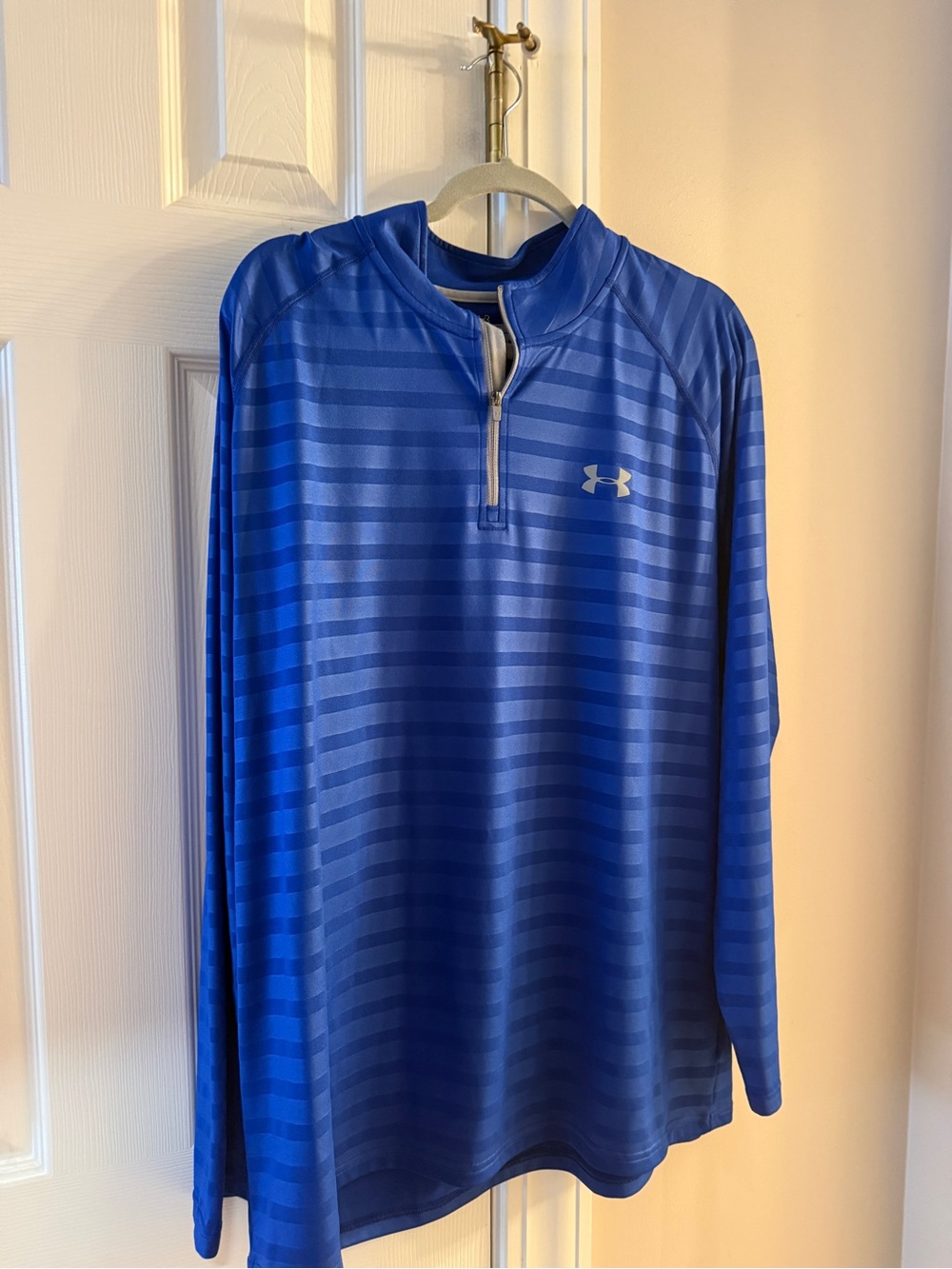 Under Armour Men’s Royal Blue Striped Quarter-Zip Pullover